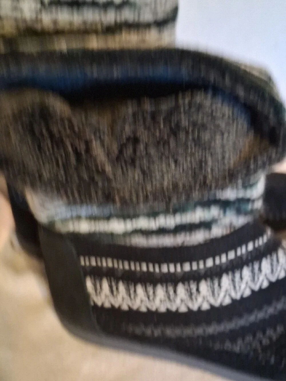 Toms Black & Gray Knit Winter Boots with Patterned Shaft Size 7